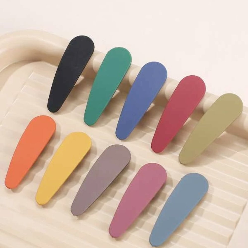 NEW Multi Color Snap Hair Clips Pins Barrettes Set of 10